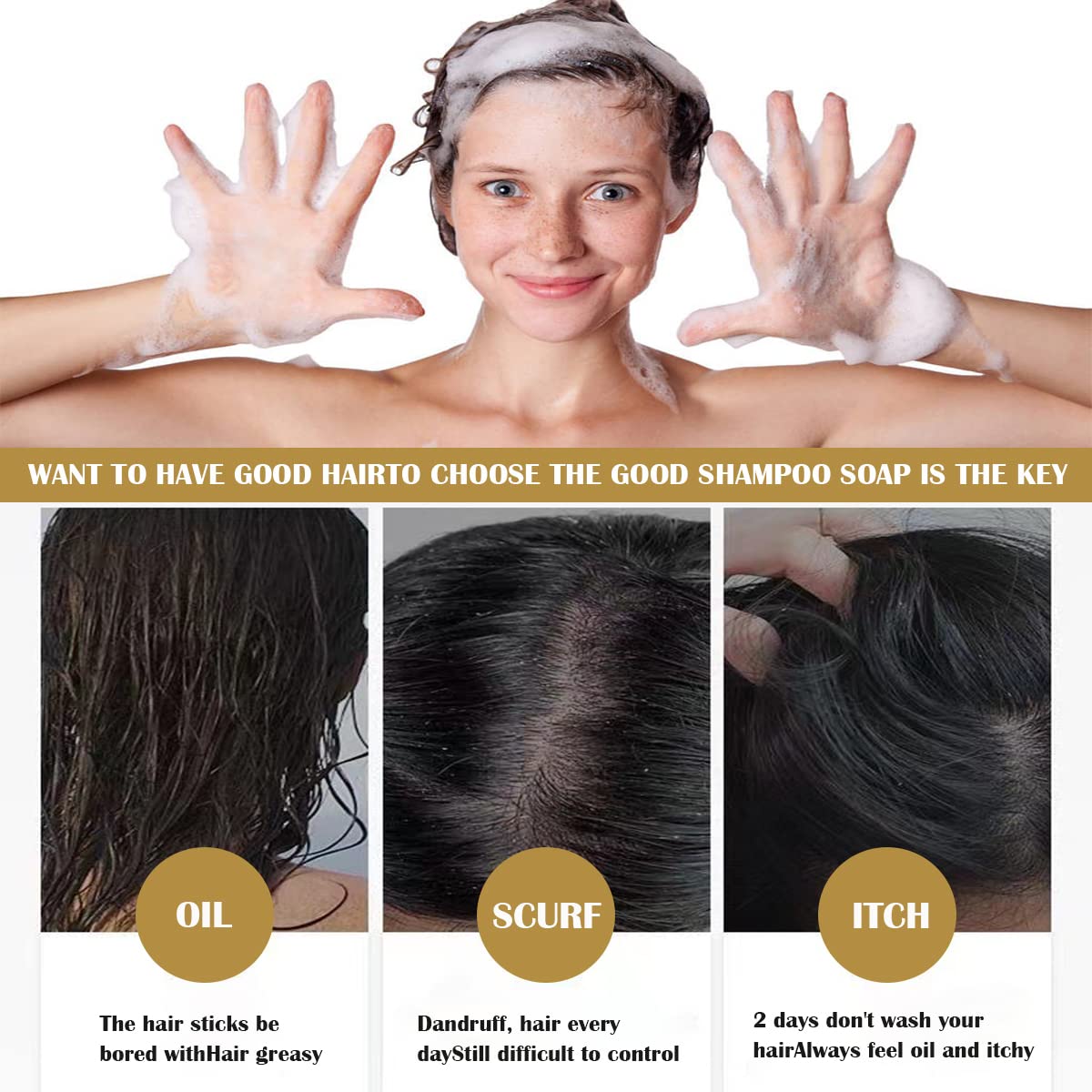 Barra de champú para el crecimiento del cabello de jengibre, champú de jengibre natural contra la caída del cabello promueve el crecimiento del
