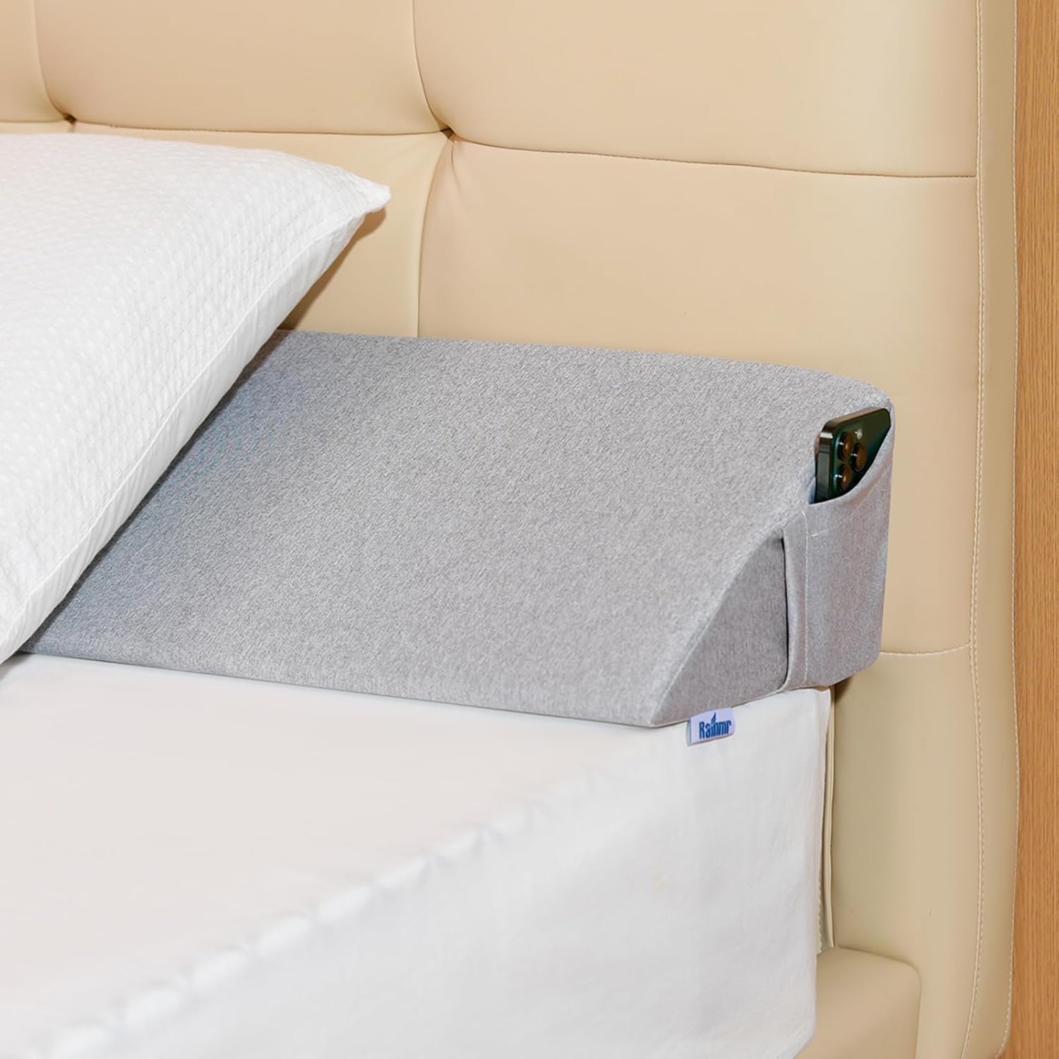Almohada de cuña de cama para cabecero tamaño Queen (60 x 10 x 6 pulgadas), cómoda almohada de cuña para cabecero (0-5 pulgadas), almohada de cuña