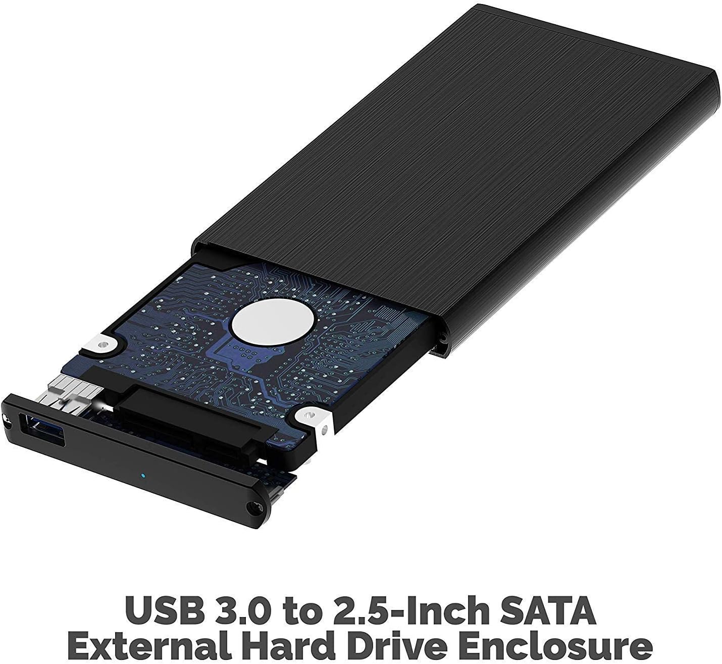 Sabrent Carcasa de disco duro externo de aluminio SATA ultradelgada USB 3.0 a 2.5 pulgadas + cable de extensión USB 3.0 de 22 AWG de 3 pies