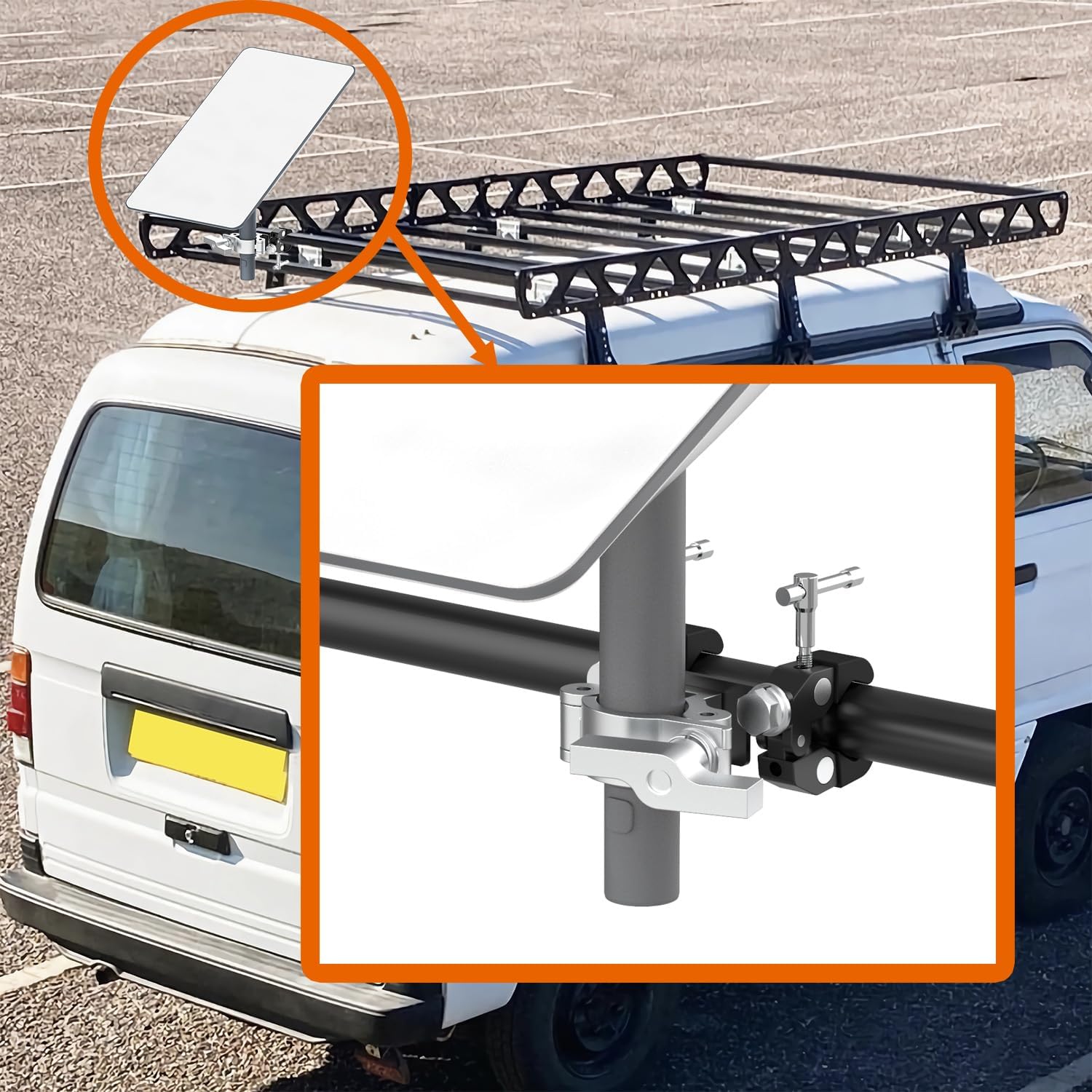 Starlink – Soporte para escaleratubo para RV, soporte de barra Starlink, montaje en poste Starlink, montaje de riel de techo Starlink para