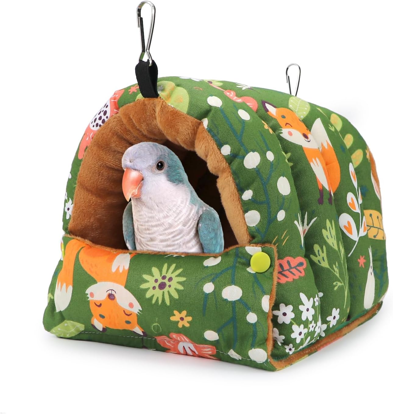 Wontee Casa de nido de pájaros, cálida cabaña para acurrucarse, cama para pájaros, hamaca colgante para loros, periquitos, periquitos, Caique,