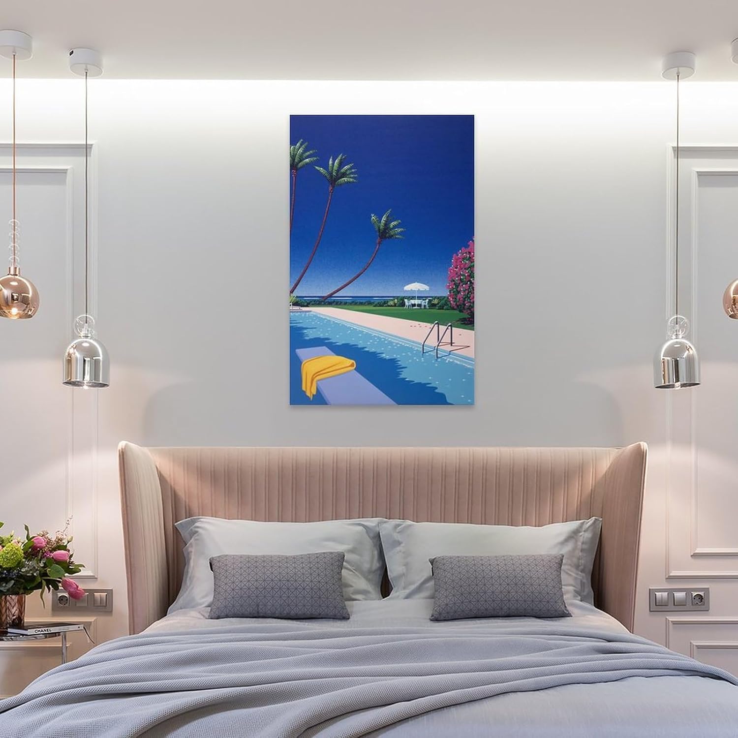 Hiroshi Nagai Decoraciones para dormitorio, pósteres para habitación, decoración estética para el hogar, marco de trabajo artístico, pintura sobre