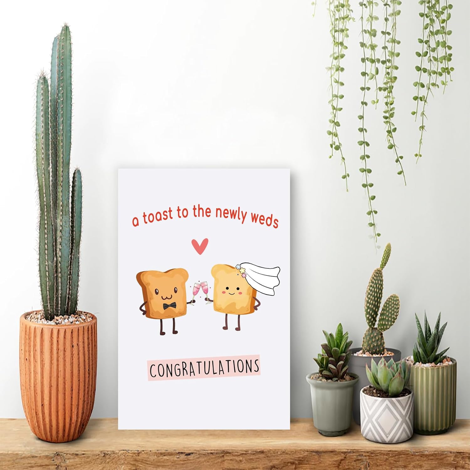 YiKaLus Tarjeta de boda Happy Toast para prometida prometida, gran regalo de matrimonio para marido y esposa, espléndida tarjeta de felicitación de