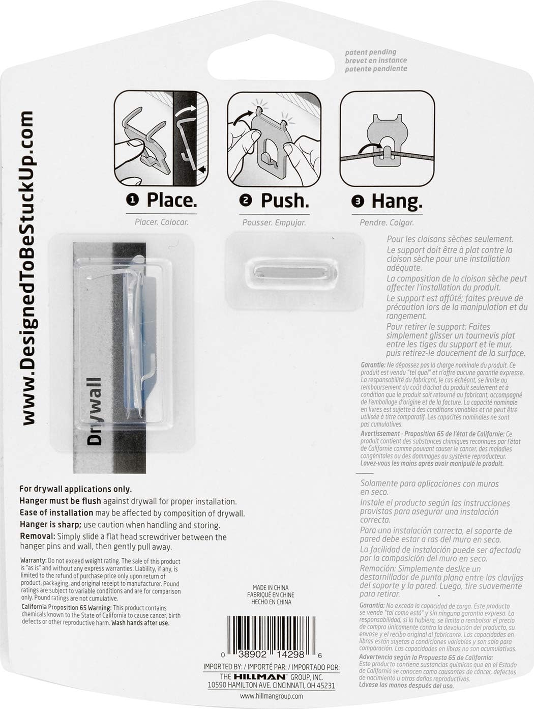 HIGH & MIGHTY 515315 – Perchas de pared fáciles de secar sin herramientas para obras de arte, fotos y espejos, soporta hasta 40 libras, paquete de