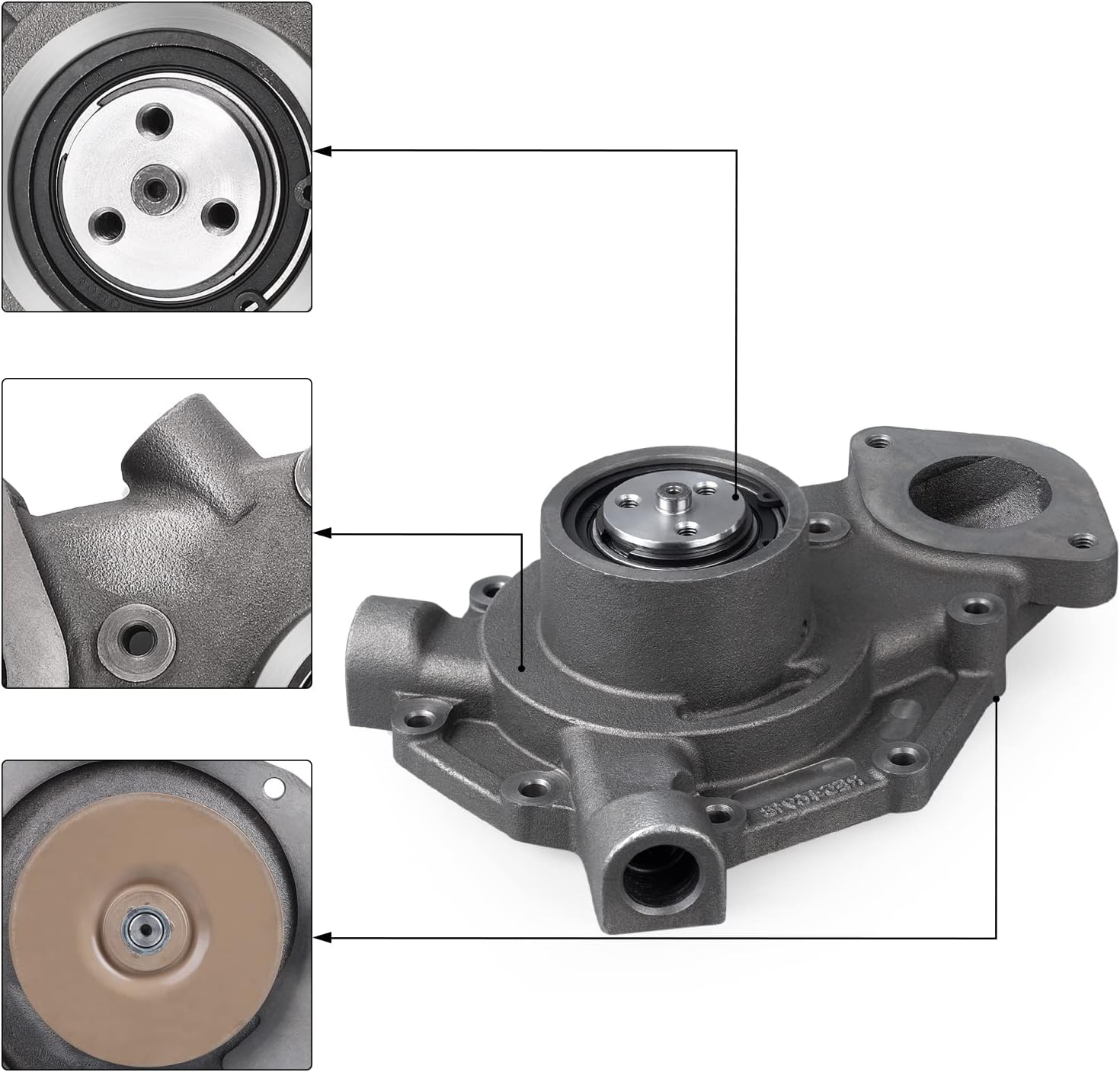 RE523169 RE546918 SE502816 Bomba de agua con cubierta para John Deere 6105R 6115R 6125R 6105M 6115M 6125M 6140M 7630 7730 7830 7930 7430 7330 7330 0