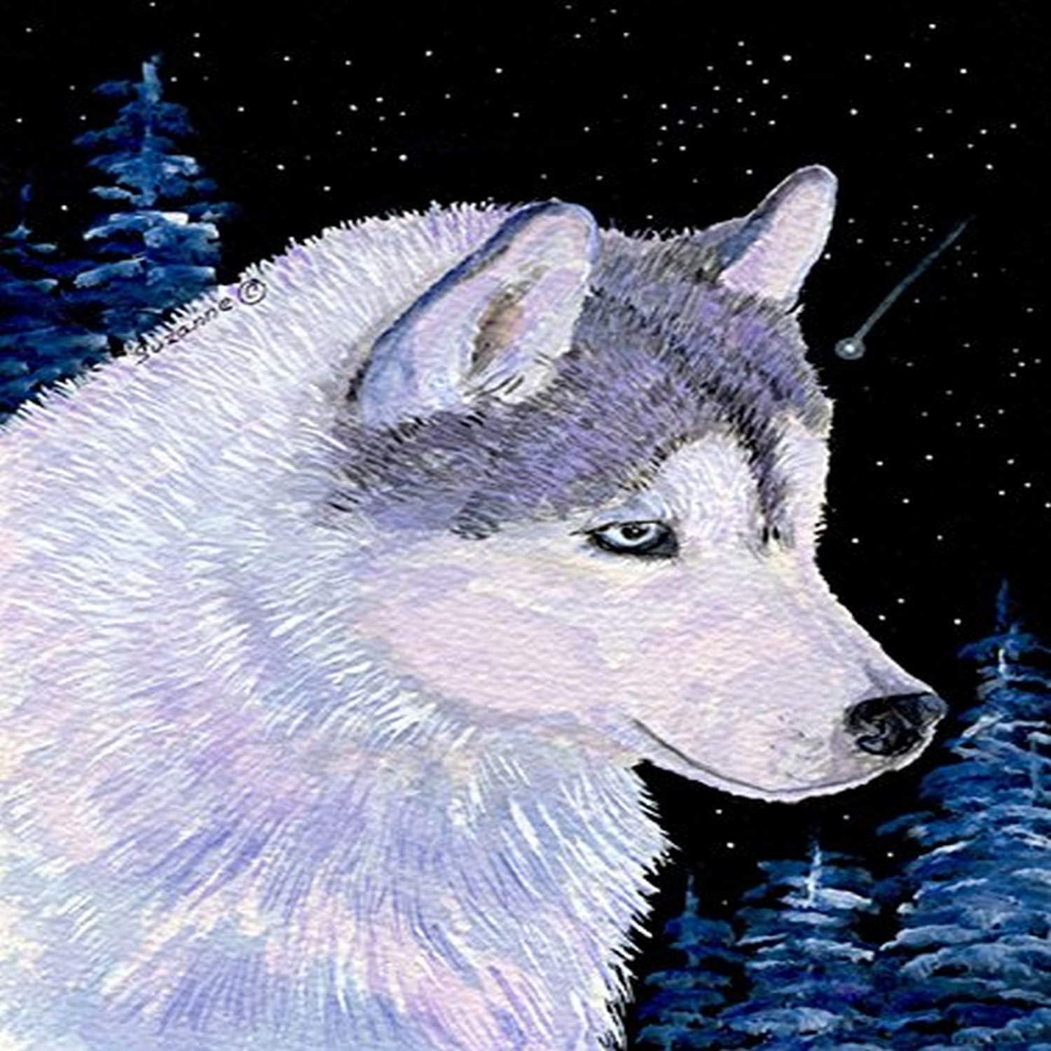 Caroline’s Treasures SS8617GF Bandera de jardín de Husky siberiano para buzón, bandera decorativa para patio exterior, obras de arte de patio,