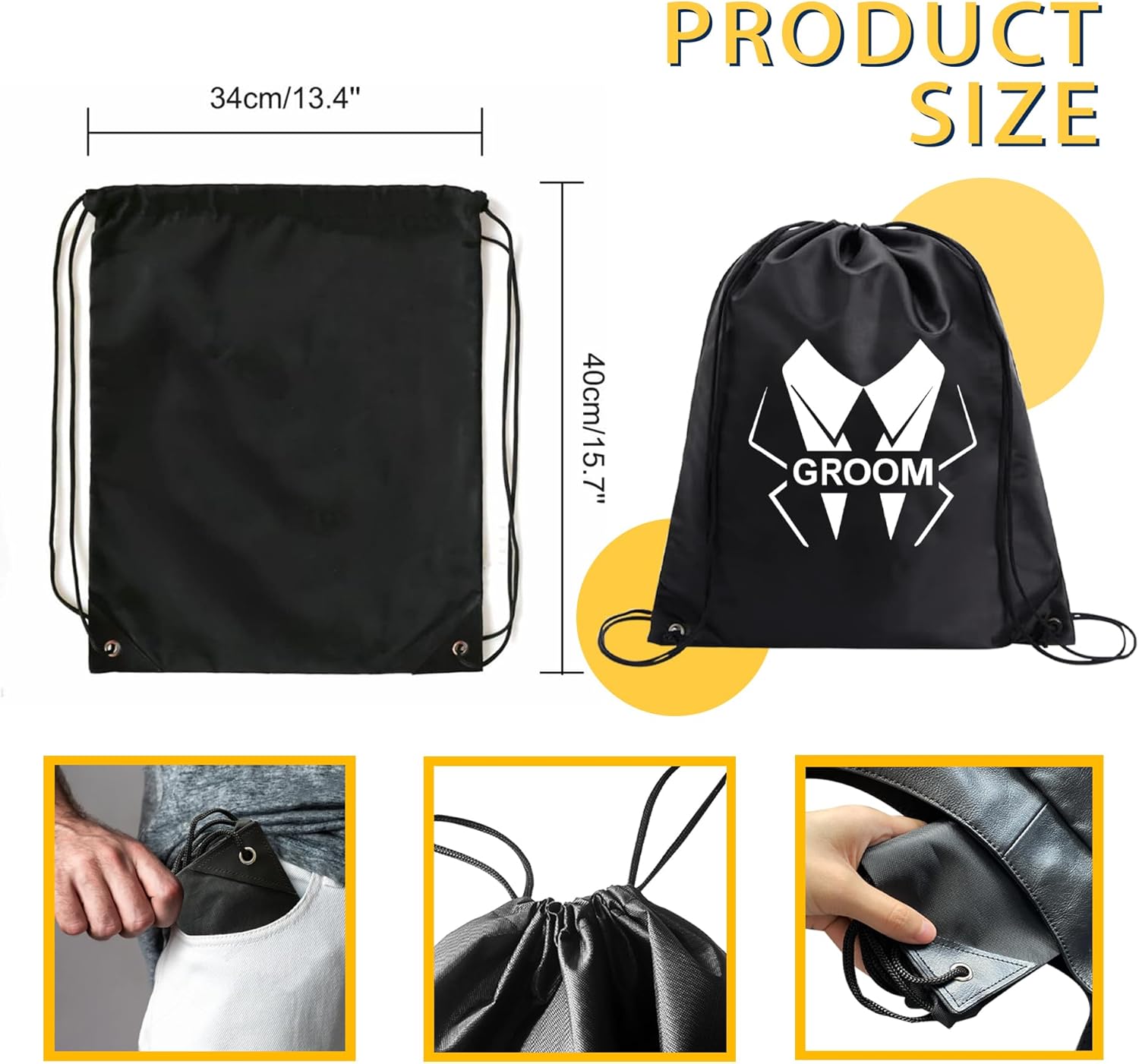 BachpartyGifts Regalos de propuesta de padrinos de boda, decoraciones de regalos de despedida de soltero para hombres, paquete de 8 bolsas con