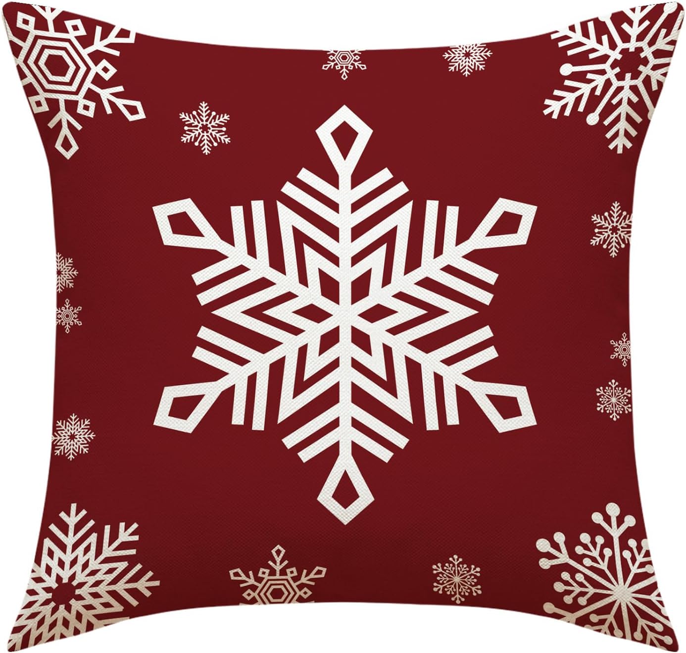 Juego de 4 fundas de almohada de Navidad, 18 x 18 pulgadas, color rojo y blanco, fundas decorativas de invierno para el hogar, sofá, sofá,