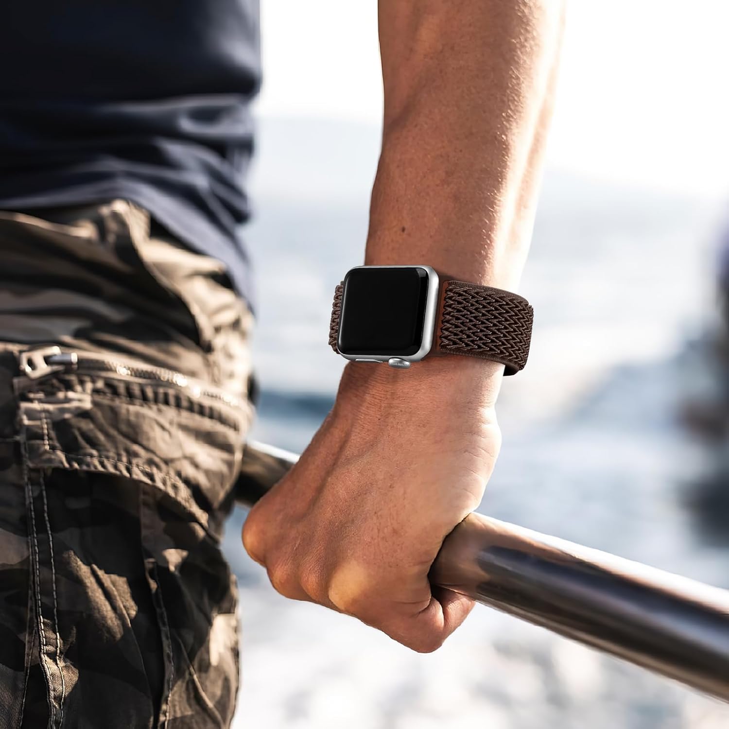Lerobo Correa elástica de nailon para reloj Solo Loop, compatible con Apple Watch Series 1-9, SE, Ultra 38404142441.772 in, correa de repuesto