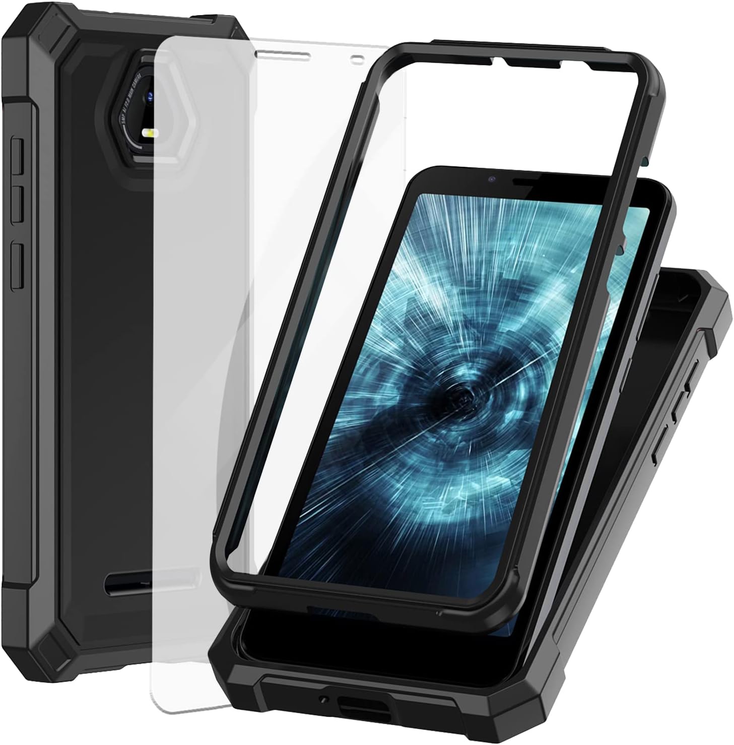 Ailiber Funda para teléfono Volt SV55, Schok SV55 y protector de pantalla (SV55216), protección de estructura de doble capa, parachoques de TPU en
