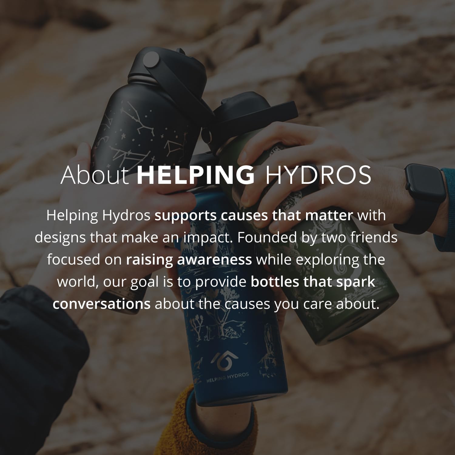 Helping Hydros Botella de agua de rescate de animales con tapa con pajilla, acero inoxidable grabado de 32 onzas, aislada con correa, tema de