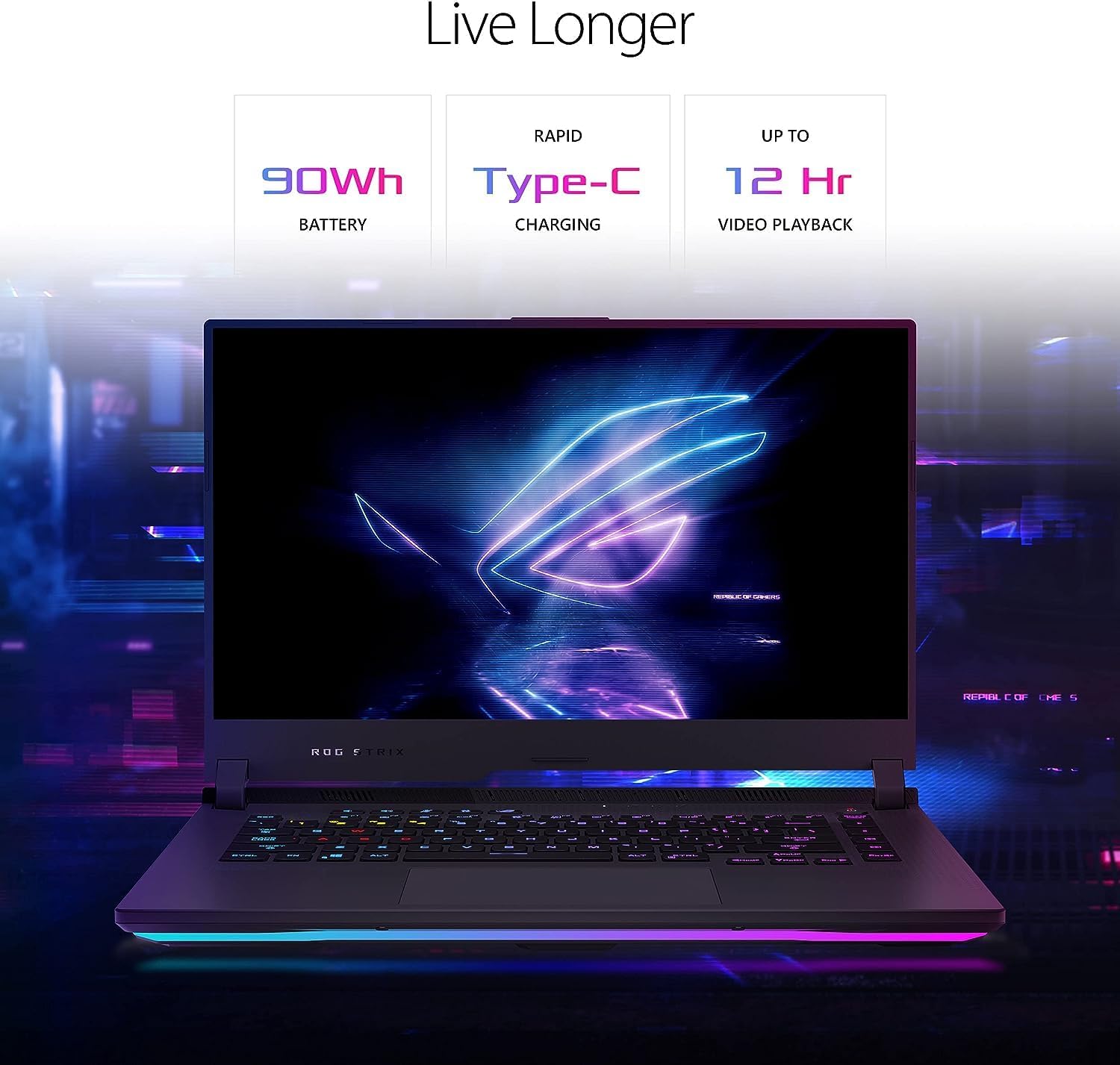 ASUS ROG Strix G15 – Laptop para juegos FHD de 15.6 pulgadas, NVIDIA GeForce RTX 3060, procesador AMD Ryzen 7 4800H, 32GB RAM 1TB SSD, teclado