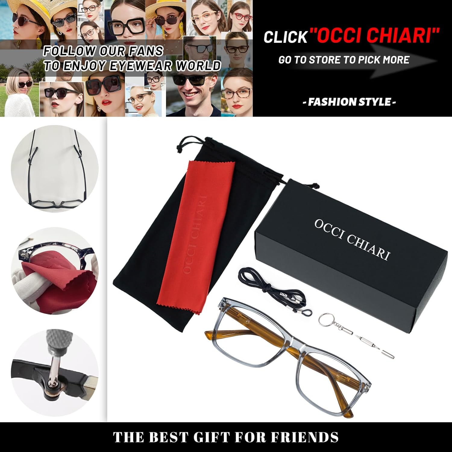 OCCI CHIARI Gafas de lectura para hombres lectores rectangulares de moda (1.0 1.25 1.5 1.75 2.0 2.25 2.5 2.75 3.0 3.5 4.0 5.0 6.0)