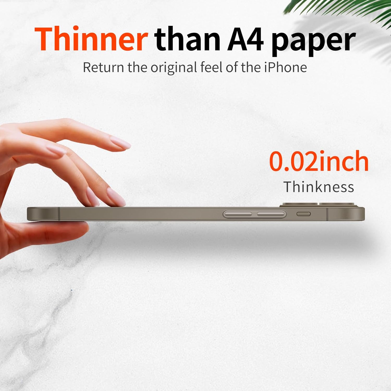 Purluct Funda delgada para iPhone 15 Pro, funda delgada con acabado transparente no amarillenta ultra protectora ajustable botones con protección de