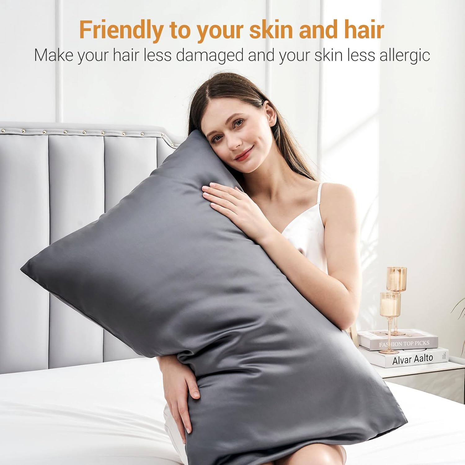 Juego de 2 fundas de almohada de 600 hilos tamaño King, 100% rayón refrescantes para personas que duermen con calor, fundas de almohada suaves y