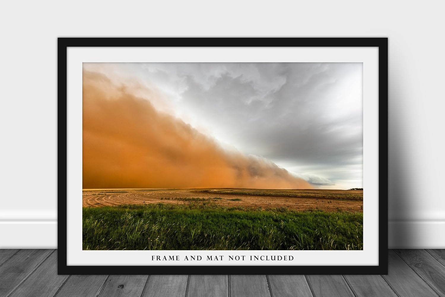 Haboob Photography Print (Not Framed) Picture of Dust Storm Sweeping Over Field on Stormy Spring Day in Texas Weather Wall Art Nature Decor (8″ x
