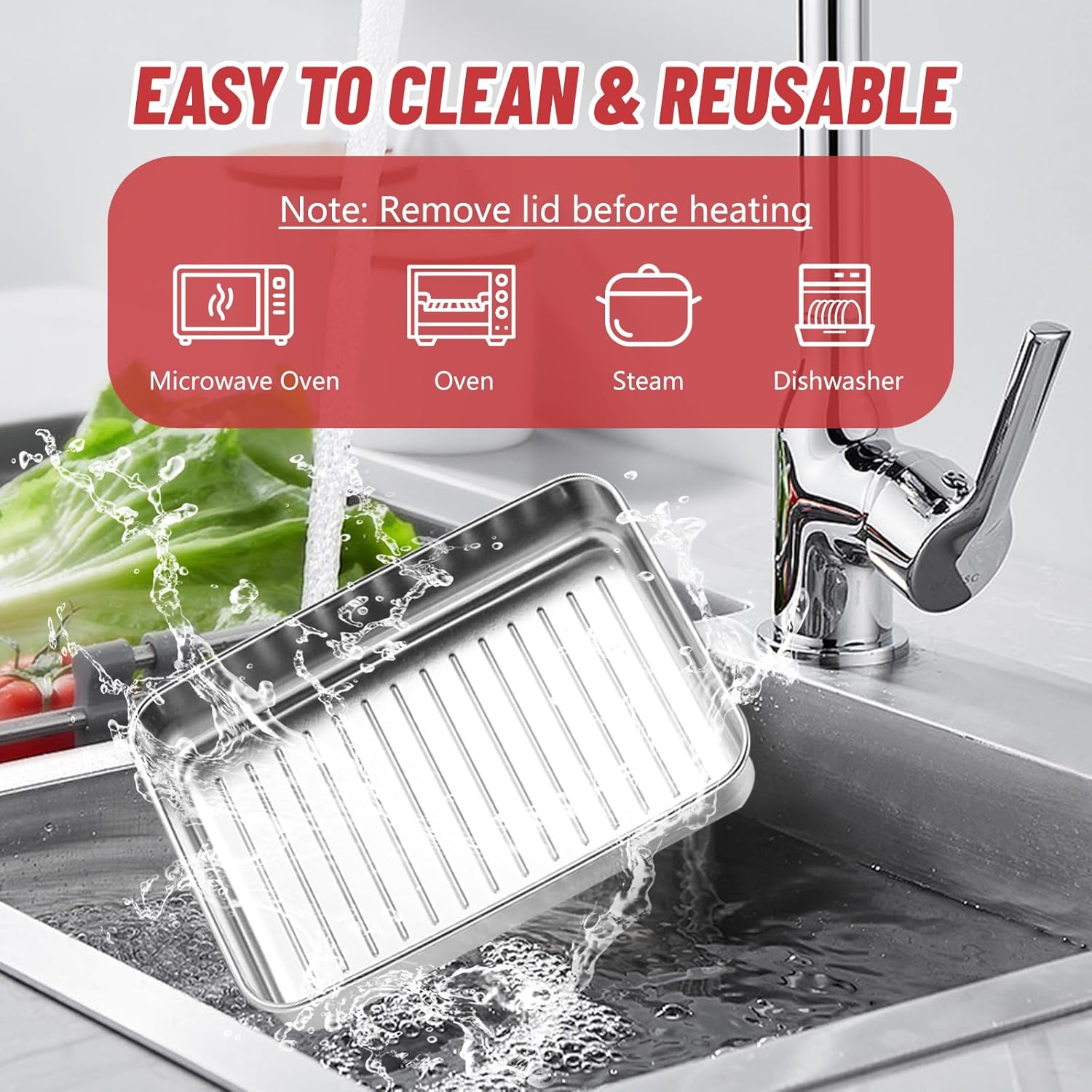 Recipiente de queso para refrigerador, contenedor de tocino para refrigerador, recipientes herméticos de acero inoxidable 304 para almacenamiento de
