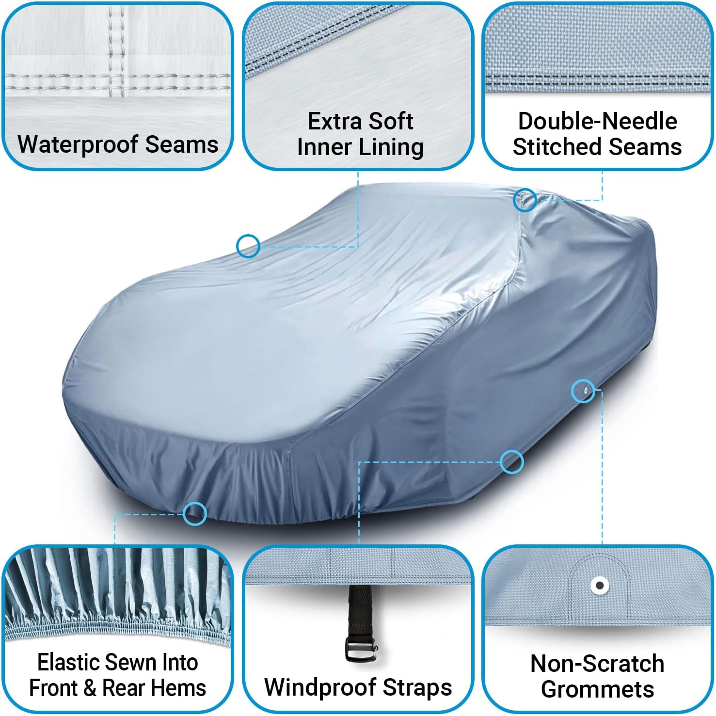 iCarCover Compatible con Bentley Continental GT, GTC, 2003-2019, funda completa para automóvil, impermeable, resistente a todo tipo de clima,