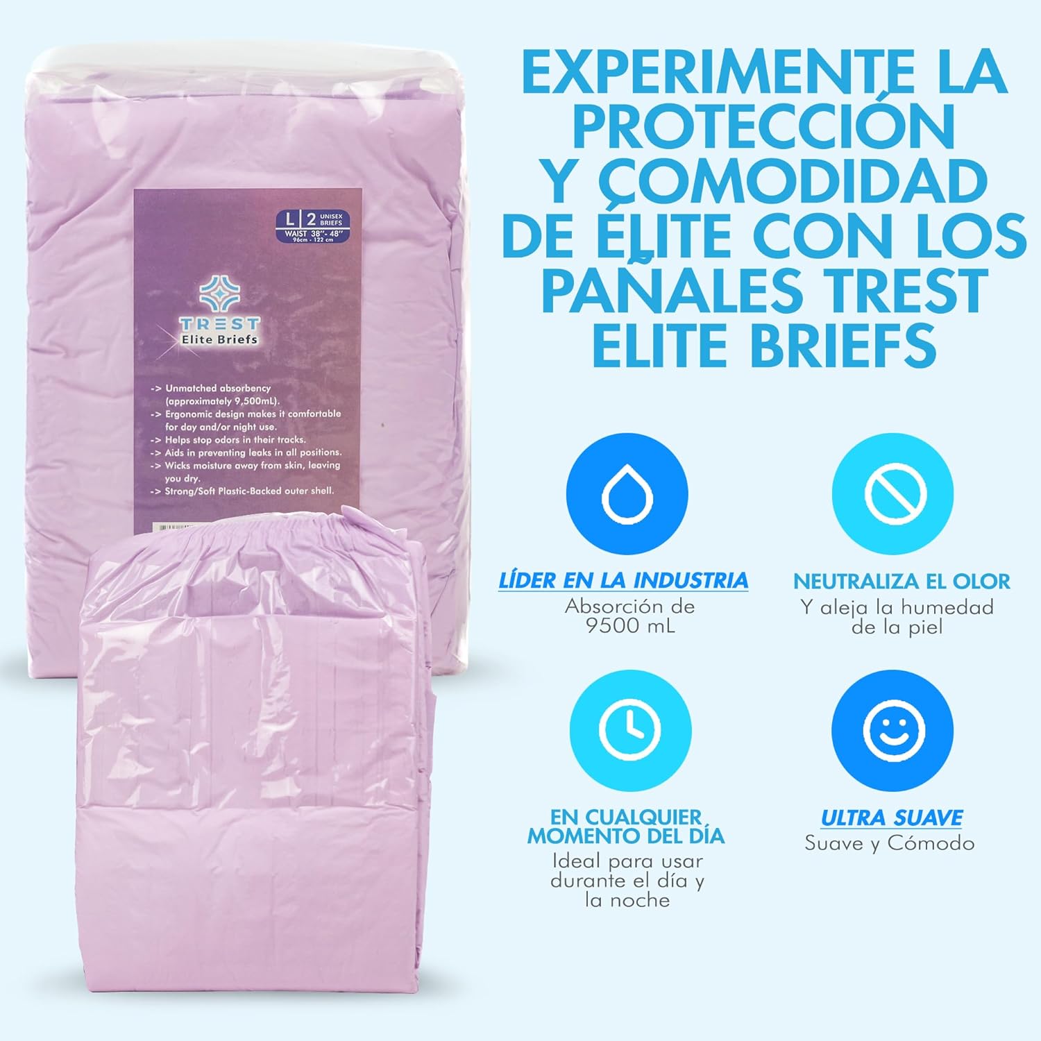 TREST Elite – Calzoncillos para hombres y mujeres, pañales nocturnos para incontinencia, absorción de élite, cómodos, neutralizantes de olores y