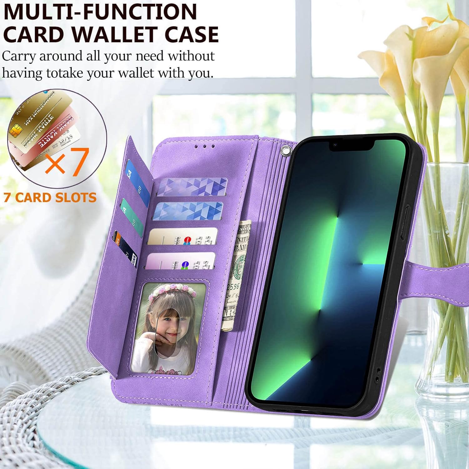 KRHGEIK Funda diseñada para iPhone 12 para mujer, funda protectora de piel sintética en relieve, correa magnética para la muñeca, soporte para