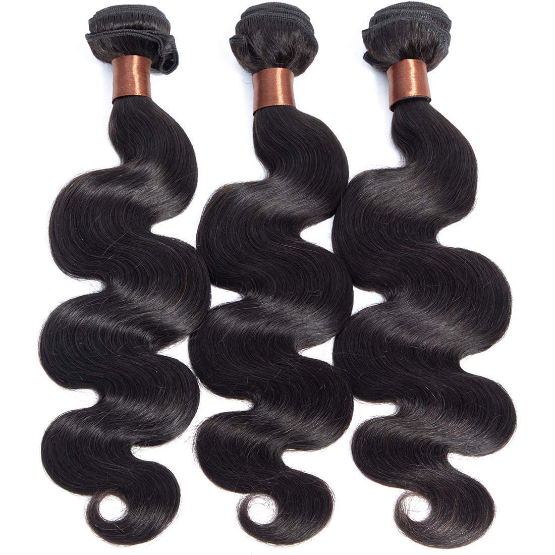 BLACKMOON HAIR Cabello virgen indio cuerpo onda 3 paquetes 16 18 20 pulgadas Cabello humano paquetes color negro natural