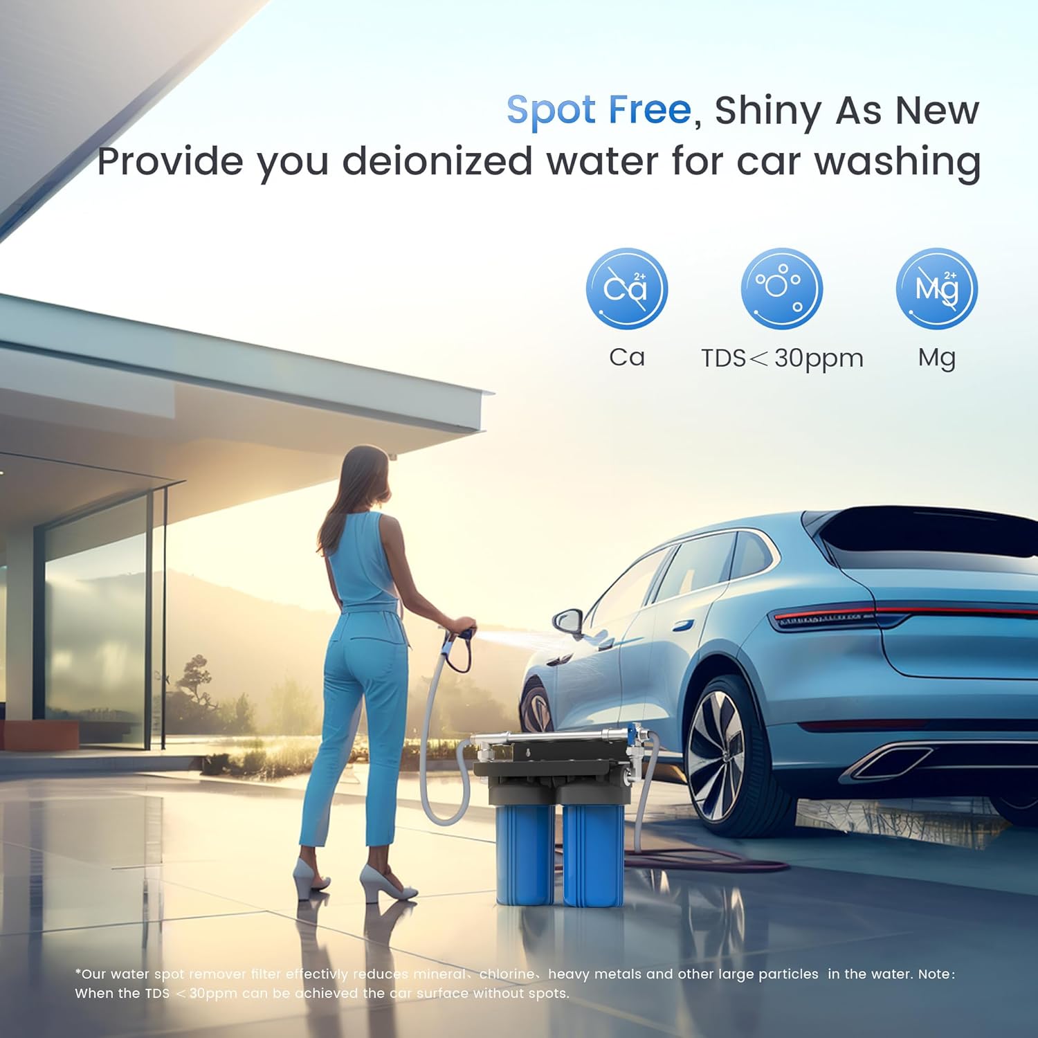 Waterdrop Sistema de lavado de autos Spotless con resina, sistema de agua desionizada, sin manchas, funciona para todos los vehículos, RV,