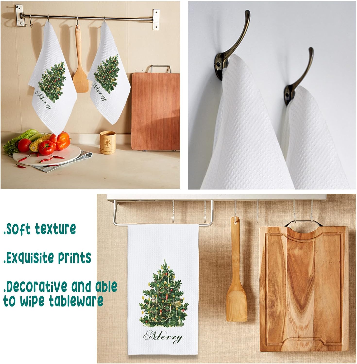 ZWZXR Toallas de cocina de invierno de Navidad, decoración de baño de cocina de invierno, decoración de árbol de Navidad, decoración de Navidad e
