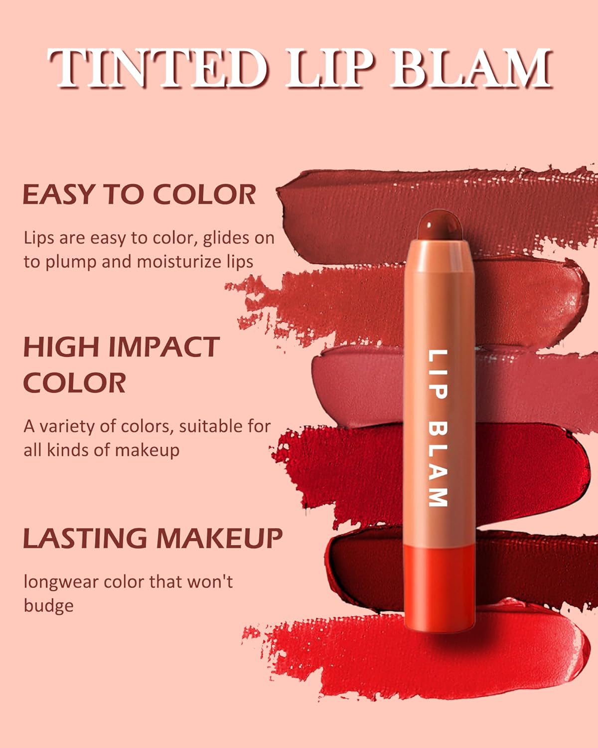 Bálsamo labial tintado hidratante, bálsamo labial de beso brillante, lápiz labial cremoso de larga duración, acabado jugoso de brillo transparente,