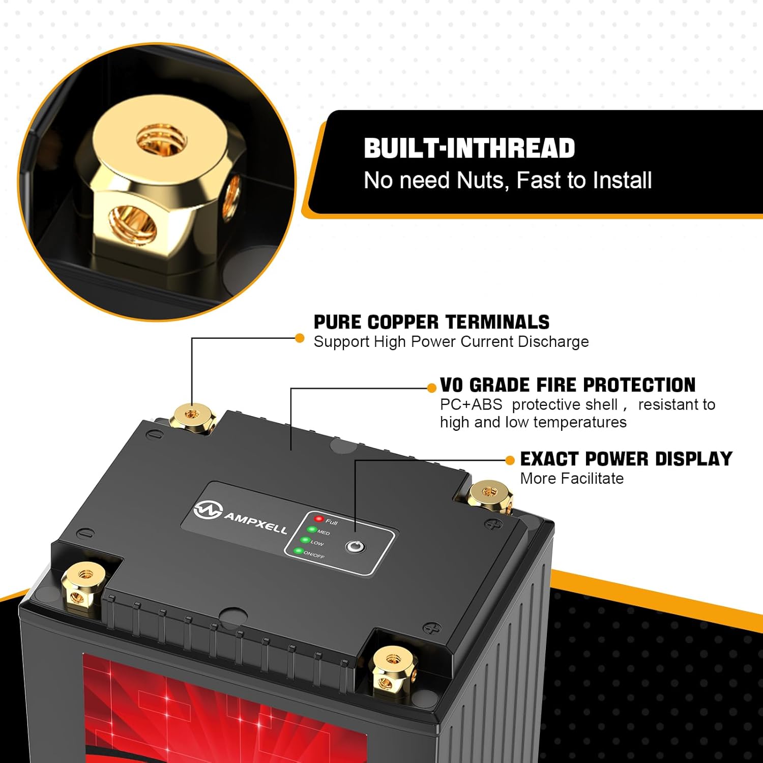 YTX30L-BS – Batería de litio para motocicleta de 12 V, 1080 A, 18 Ah, repuesto Yuasa YIX30L Powersport, motocicleta, ATV, UTV, scooter, 4 ruedas y
