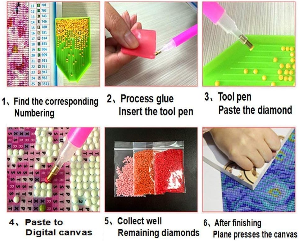 YiChuangXin Kit de pintura de taladro completo redondo 5D, bordado de diamante, punto de cruz, manualidades, suministros de lienzo para decoración