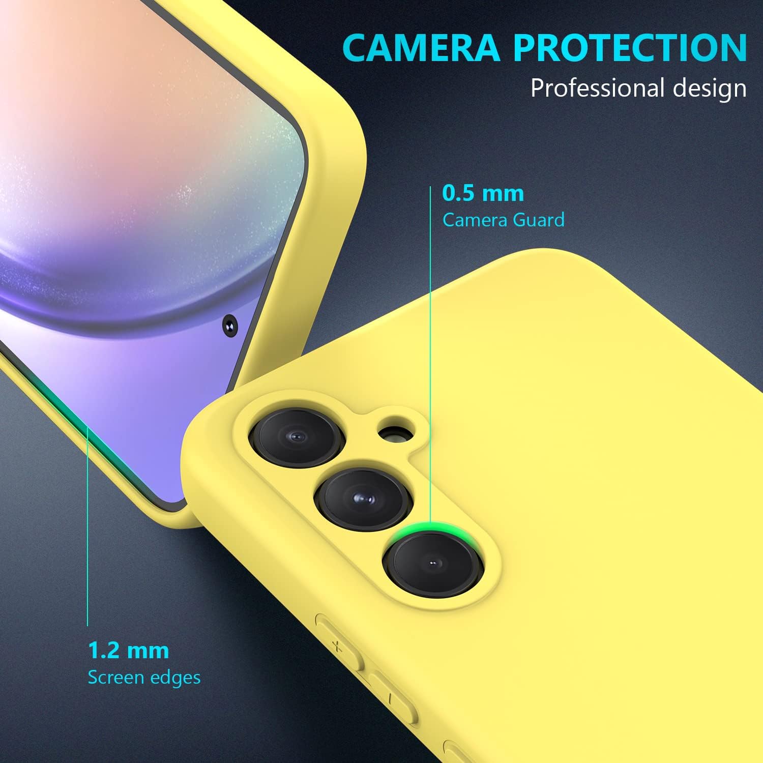 Saruoza Funda compatible con Samsung Galaxy A54 5G, diseñada para Galaxy A54, funda delgada de silicona a prueba de golpes con forro de microfibra