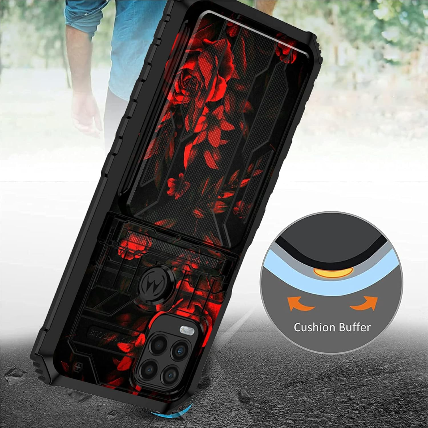 Funda tipo cartera para Motorola Moto G Stylus 5G con tarjetero desmontable (capacidad de 3 tarjetas de crédito) soporte soporte delgado resistente