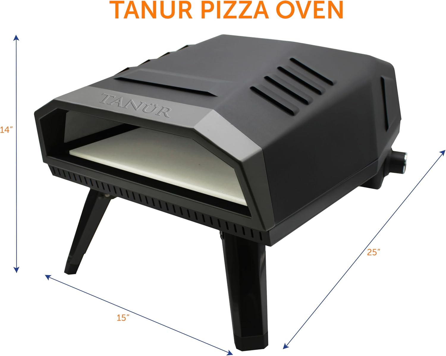 Flame King TANUR – Horno de propano portátil de 12 pulgadas para campamento, patio trasero y portón trasero, múltiples rejillas de ventilación,