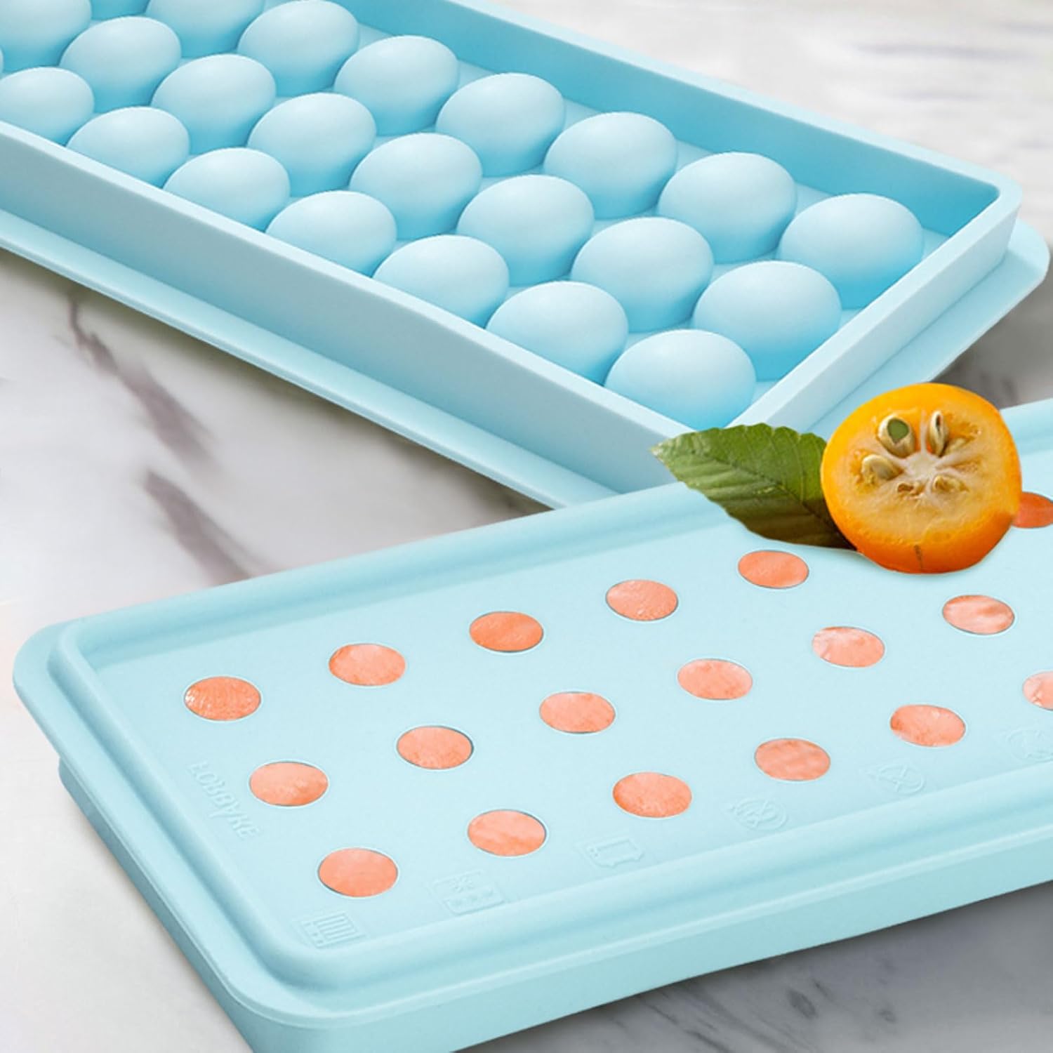 Bandeja de cubitos de hielo de silicona de fácil liberación, bandeja de cubitos de hielo para hielera de bolas de hielo para cócteles, café helado y