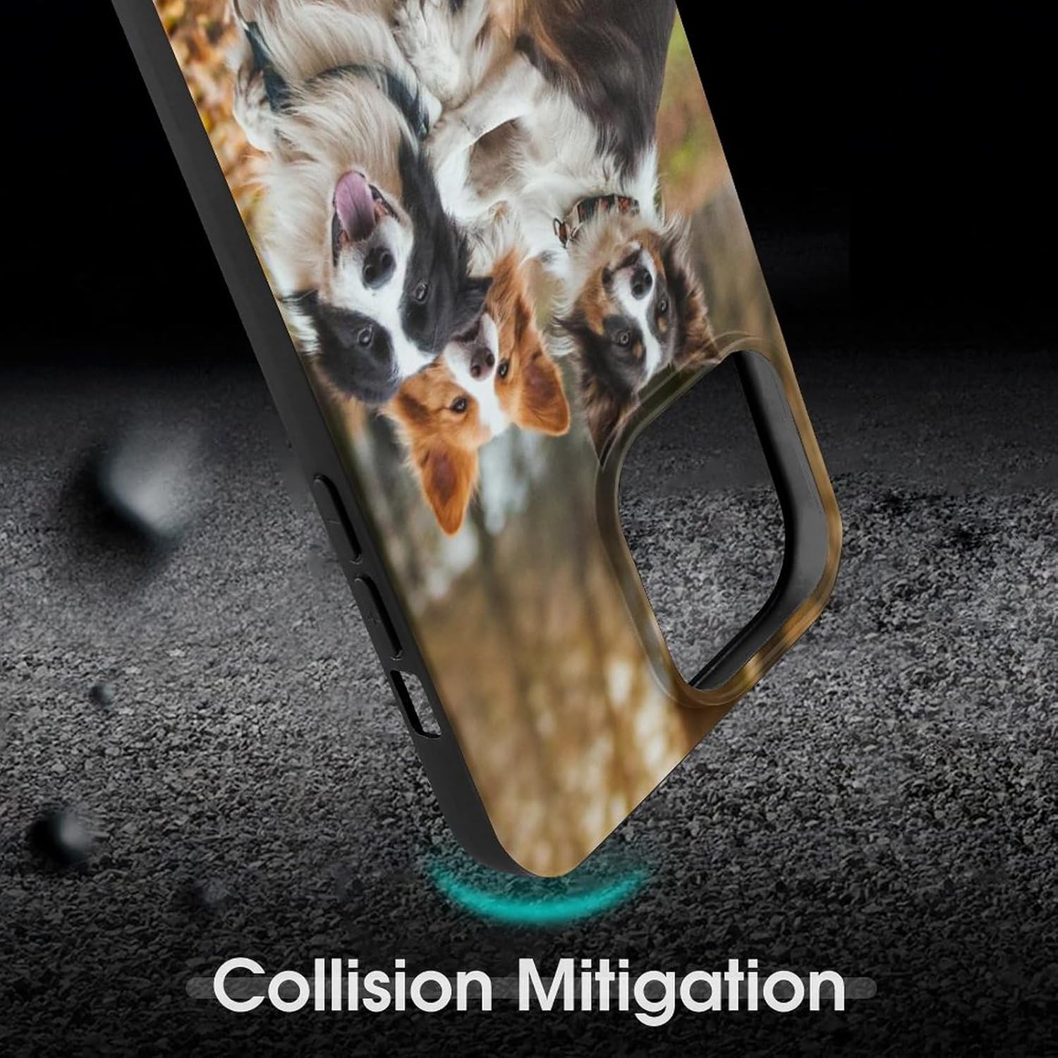 Funda compatible con iPhone 15 Pro Max con estampado de perro Border Collie a prueba de golpes, funda delgada de TPU para mujeres, hombres, niños y