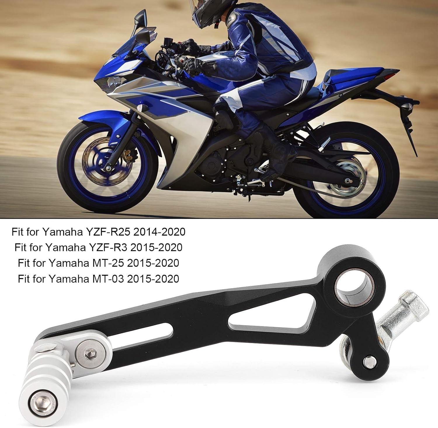 Gear Shift Lever, Motorcycle Shift Lever Mounting Kit with Screw Rod Fit for YZFR25YZFR3MT25MT-03