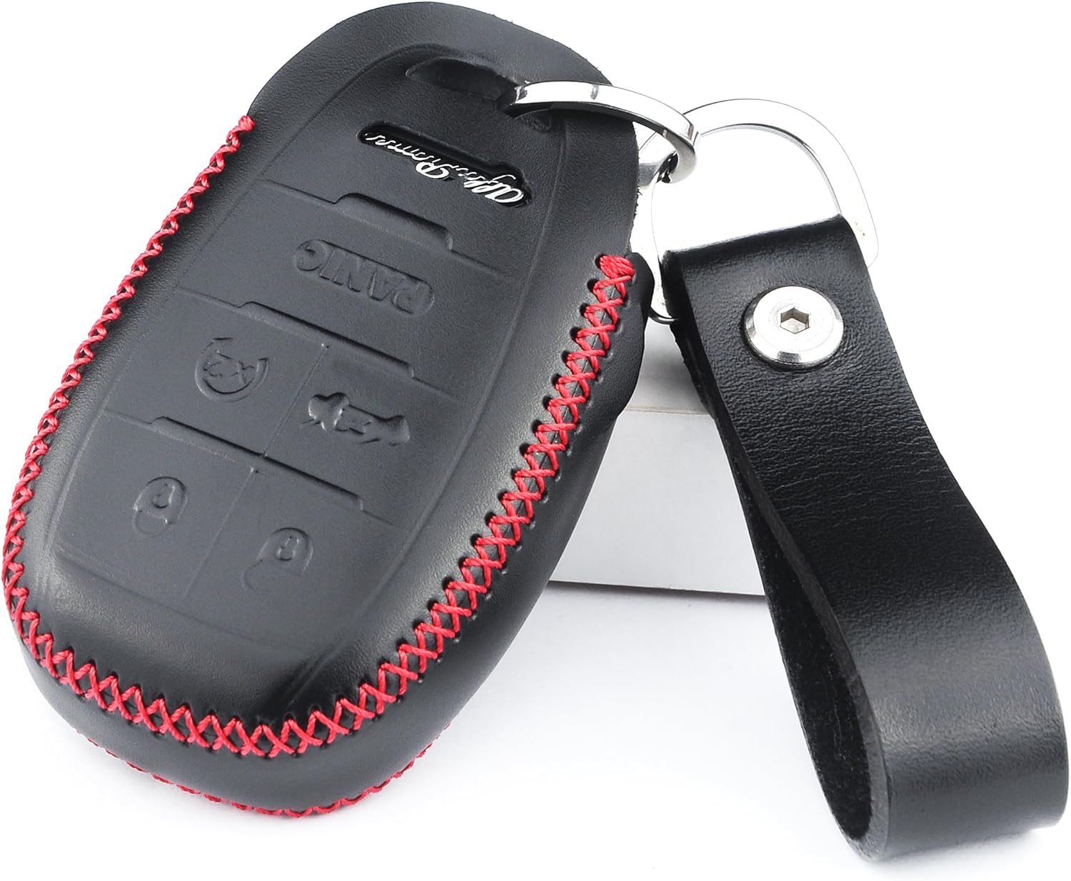 Funda para llavero de piel italiana auténtica a prueba de huellas dactilares compatible con Alfa Romeo Giulia Stelvio 4C Spider
