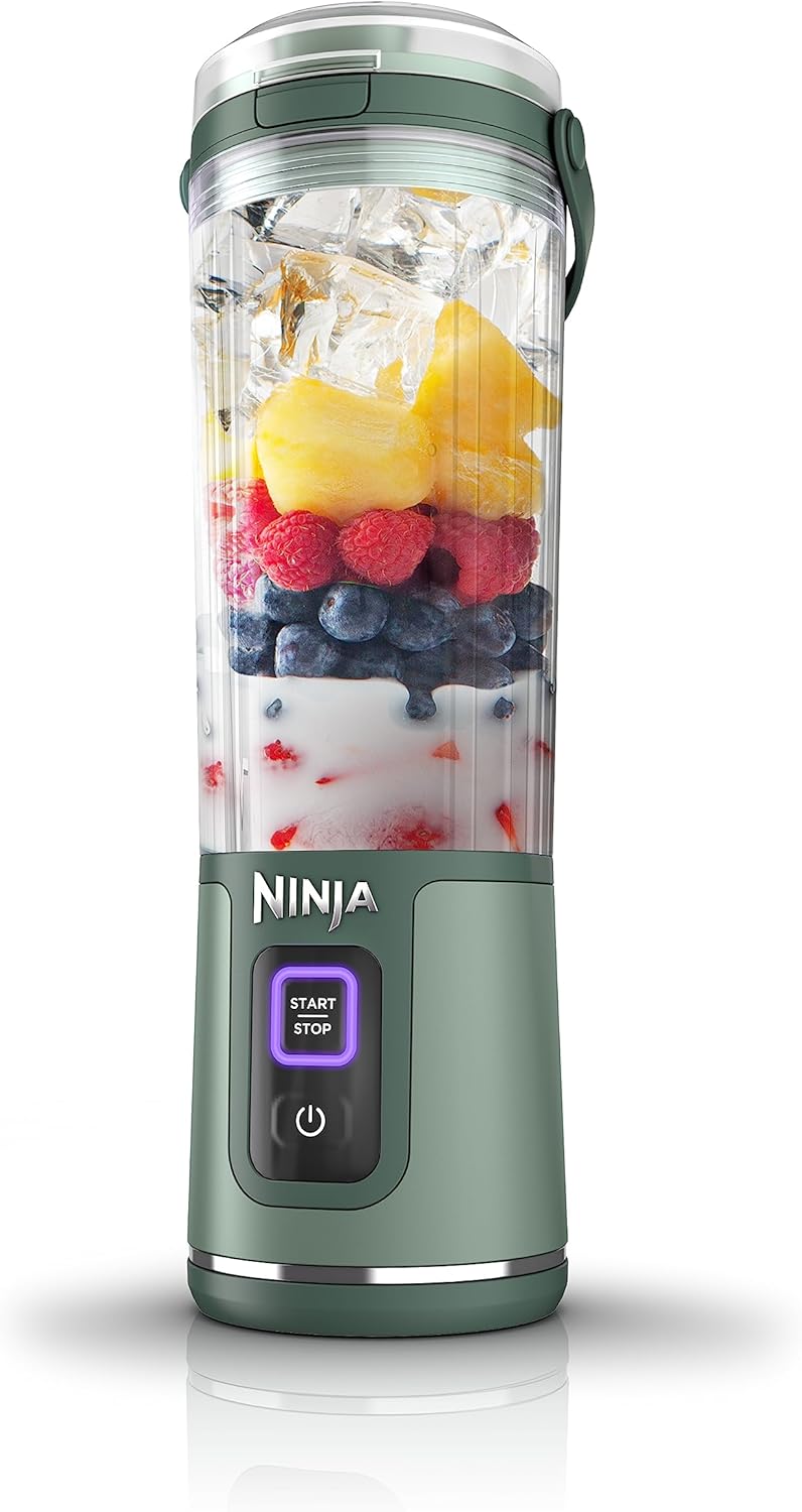 Ninja BC151EM Blast – Licuadora portátil, inalámbrica, recipiente de 18 onzas, licuadora personal para batidos y batidos, sin BPA, tapa a prueba de