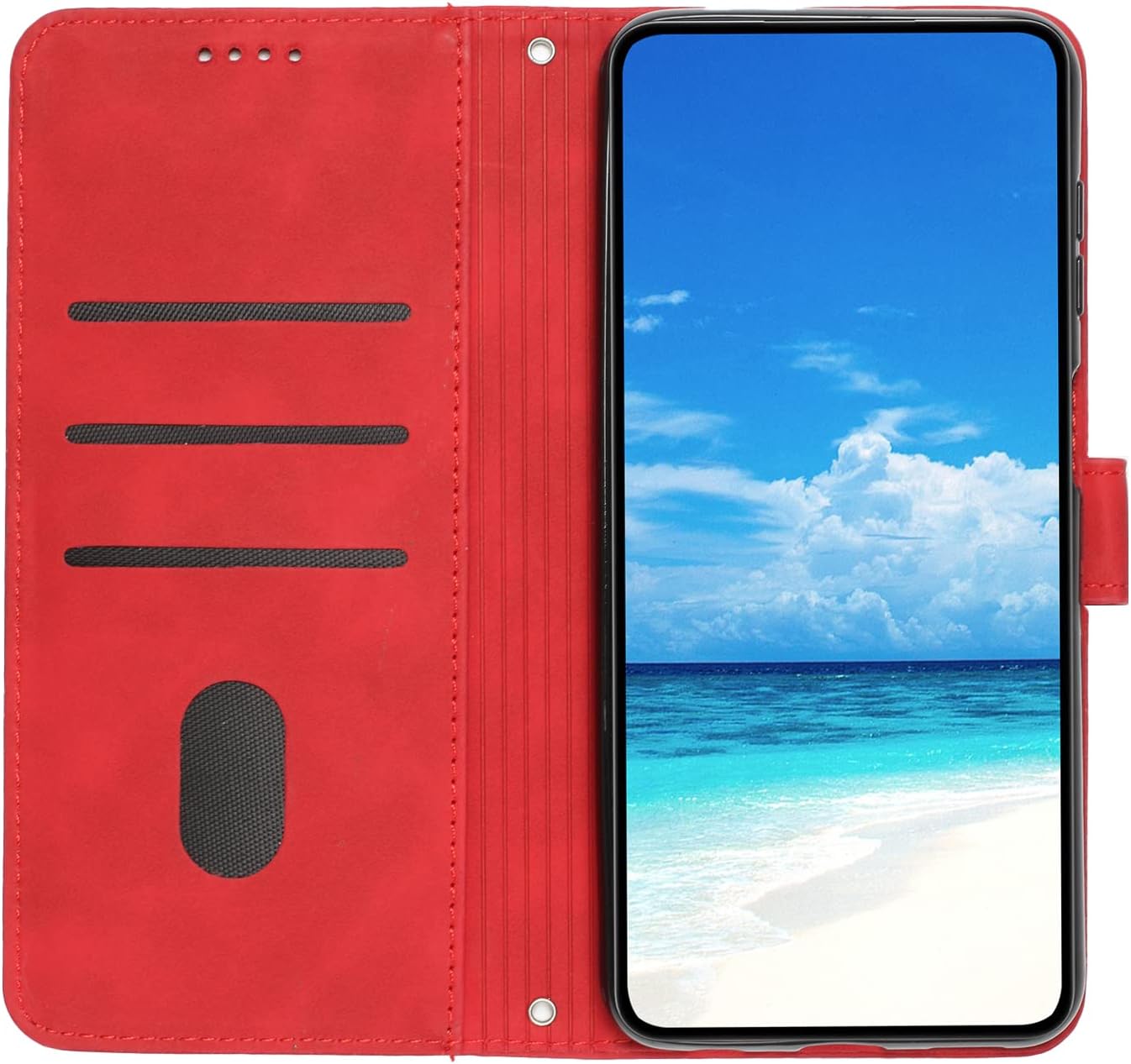Para Xiaomi Poco X3 NFCX3  X3 Pro Flip Phone Case, Anti Drop, Anti Scratch Funda protectora, Funda protectora tipo cartera Rojo