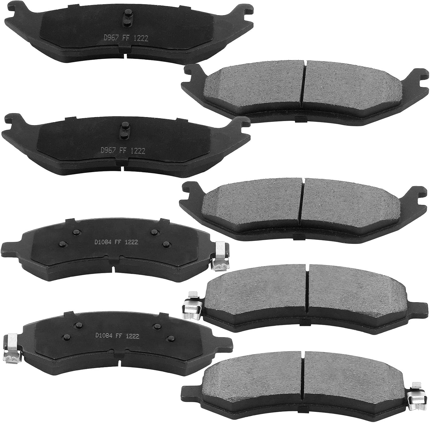 Kit de pastillas de freno y rotores delanteros y traseros para Dodge Ram 1500 Durango, Chrysler Aspen Rotor de freno de disco perforado y ranurado y