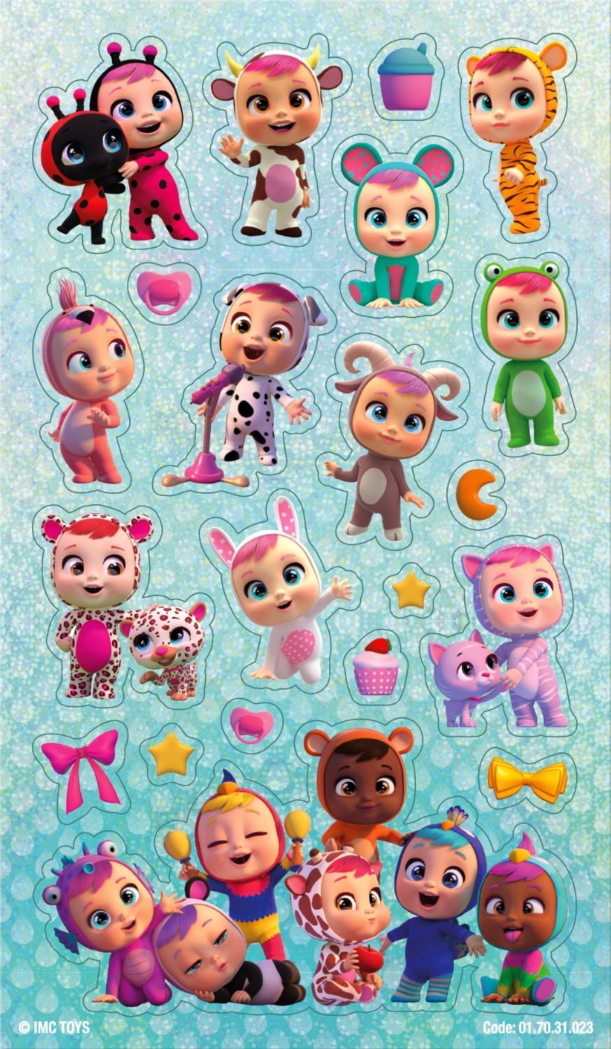 01.70.31.023 Paquete surtido de bebés llorones  Incluye 3 tipos de pegatinas  Perfecto para decoración y álbum de recortes