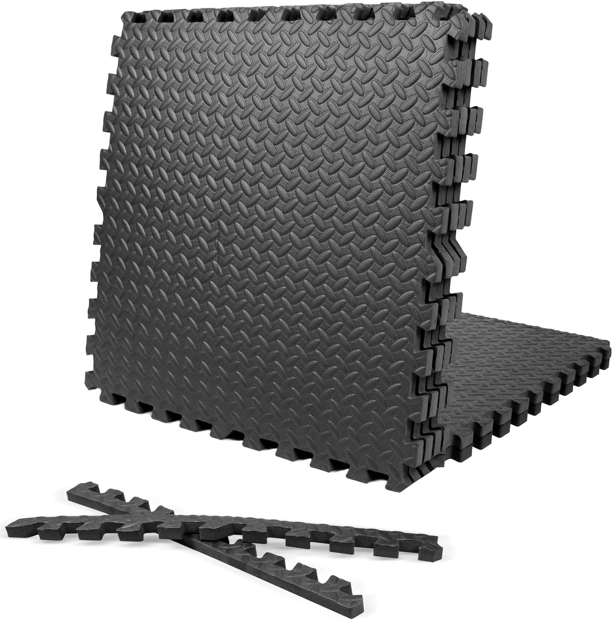 CAPHAUS Azulejos de espuma EVA multiusos de 12 pulgada de grosor, tapete entrelazado de 24 x 24 pulgadas para gimnasio en interiores y uso doméstico
