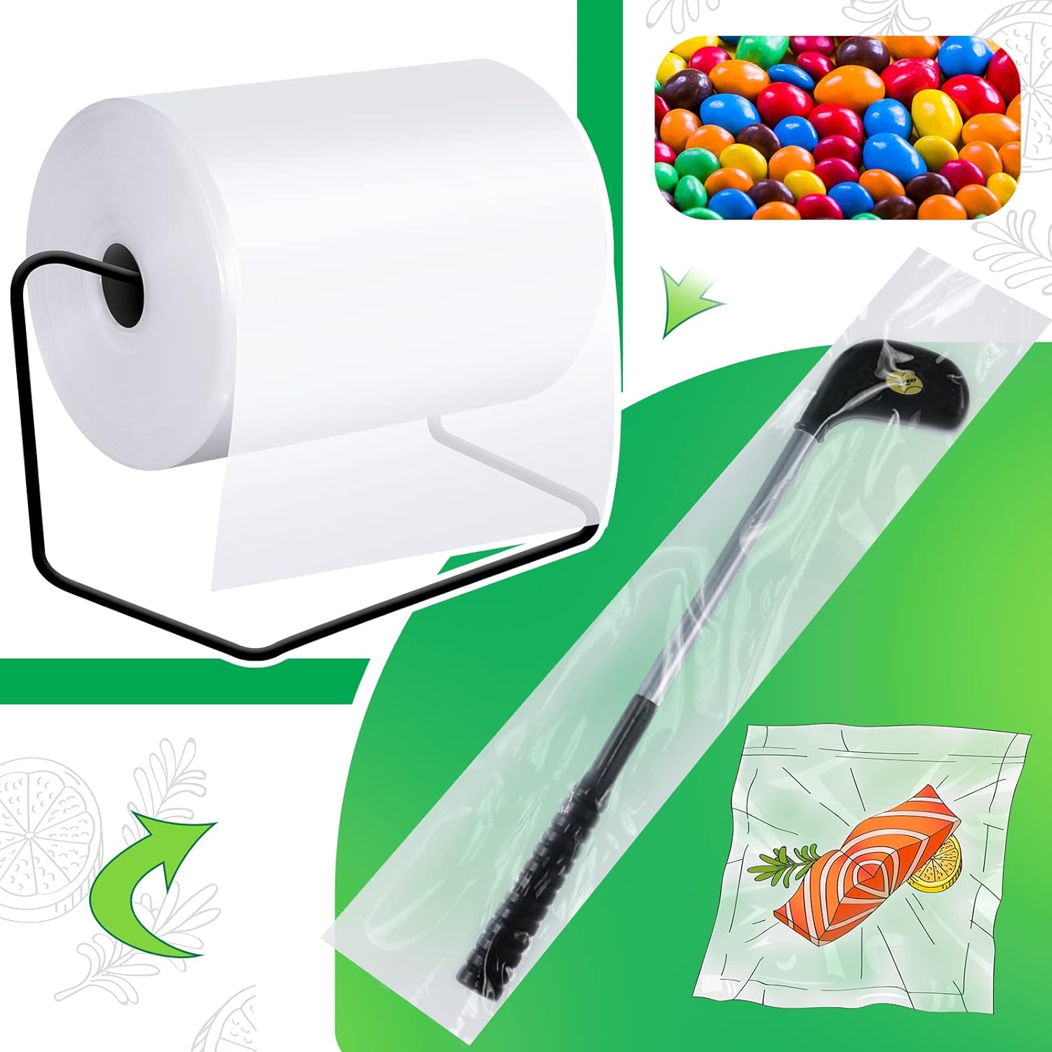 Rollo de tubo de polietileno transparente de LDPE, rollo de tubos de caramelo Lei de plástico a granel para embalaje, mudanza y almacenamiento (8