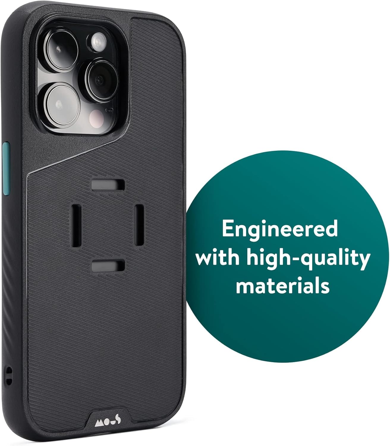 Mous – Soporte de teléfono para motocicleta y funda para iPhone 15 Pro Max – Kit de soporte para teléfono de motocicleta – Soporte de barra de