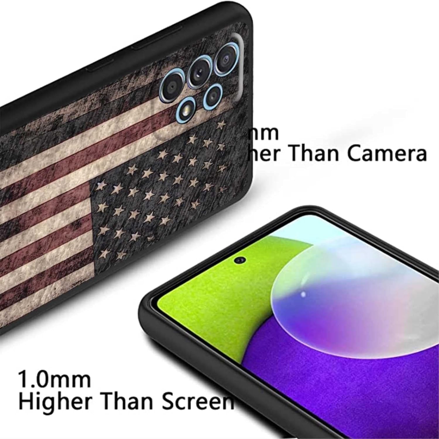 Compatible con Samsung Galaxy A52 5G – Funda con bandera de Estados Unidos, soldado, veterano, patriota, regalos para Samsung para hombres, niños y
