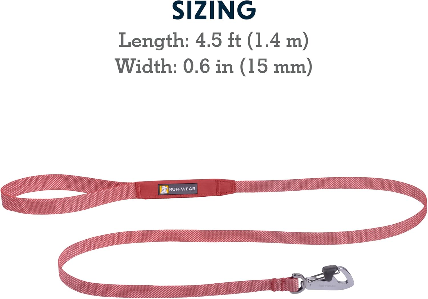 Ruffwear, Hi & Light – Correa para perro, correa ultraligera mínima para paseos y carreras diarios, 4.5 pies, rosa salmón