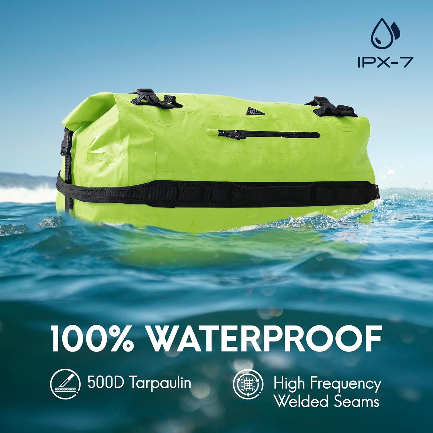 Haimont Mochila de lona grande impermeable con parte superior enrollable, bolsa de lona seca resistente para navegación, viajes, motocicleta, kayak,