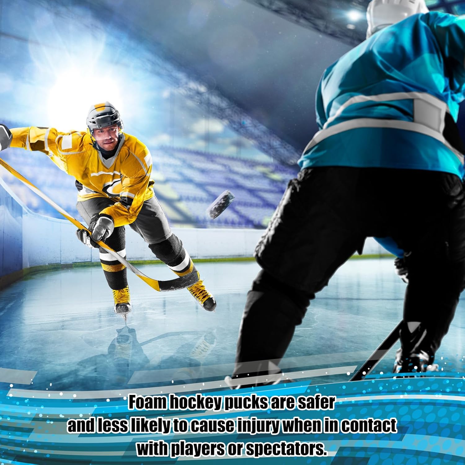 Sport Foam Ice Hockey Pucks 3 in for Practicing and Classic Training with Mesh Bag for Indoor Use Lightweight Hockey Supplies for Kid Adult, Safe