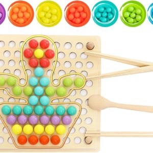 Juguetes Montessori de madera, juego de cuentas de tablero de clavijas para niños pequeños, juguete preescolar educativo temprano, juguetes de Juguetes Montessori de madera, juego de cuentas de tablero de clavijas para niños pequeños, juguete preescolar educativo temprano, juguetes de
