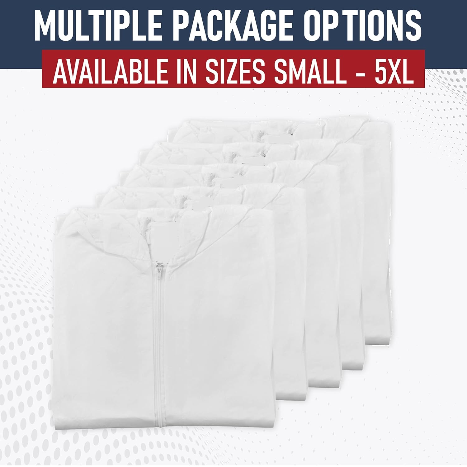 Medical Nation Trajes de materiales peligrosos  Paquete de 25 unidades, mediano  Overol protector desechable, resistente de cuerpo completo, traje